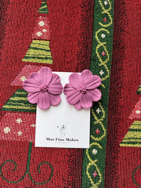 Purple Navidad Blossom Statement Earrings