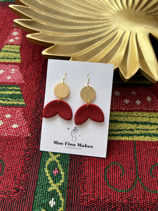 Red Blossom Drop Earrings