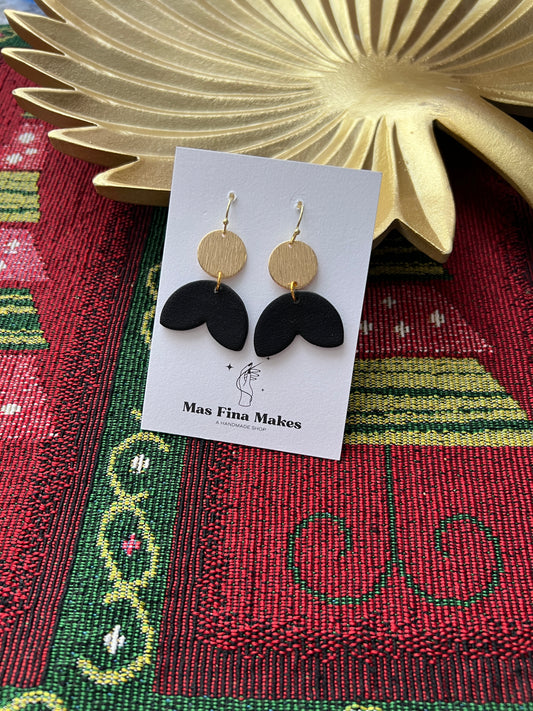 Black Blossom Drop Earrings